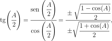 Razones trigonométricas del ángulo mitad Superprof