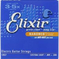 Cuerdas nivel medio guitarra eléctrica Elixir