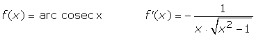 derivada del arcocosecante Diccionario de Matemáticas Superprof